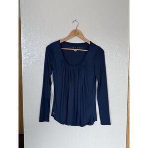 JJ Winks Navy Full Moon Long Sleeve Top Small Braless Soft Braless Sleep